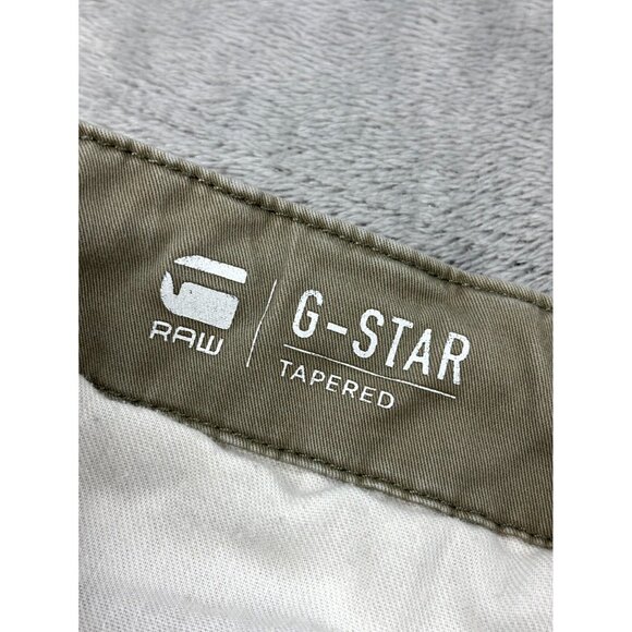 G-Star Raw Cargo Pants Men's 34/30 Beige Zip Pockets Tapered Leg Drawstring - Picture 5 of 13